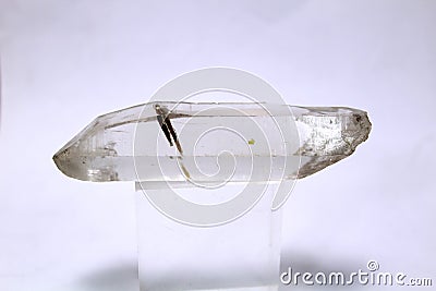 Quartz With Muscovite inclusion Crystal point Stock Photo