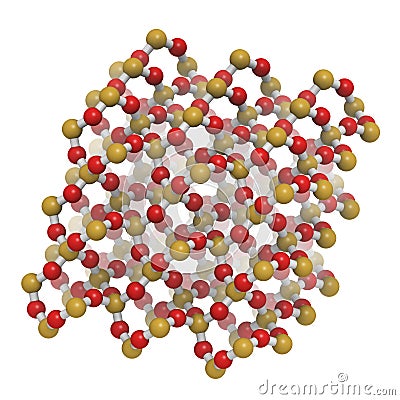Quartz (a-quartz, SiO2) crystal structure Stock Photo