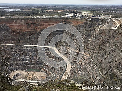 Quary factory. Nature, excavation basalt granit Stock Photo