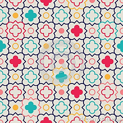 Quatrefoil Lattice Pattern Vector Illustration