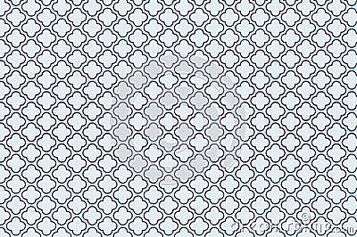 Quatrefoil seamless pattern on blue background. Stock Photo