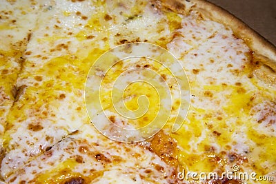 Quattro formaggio - italian pizza with four sorts of cheese Stock Photo