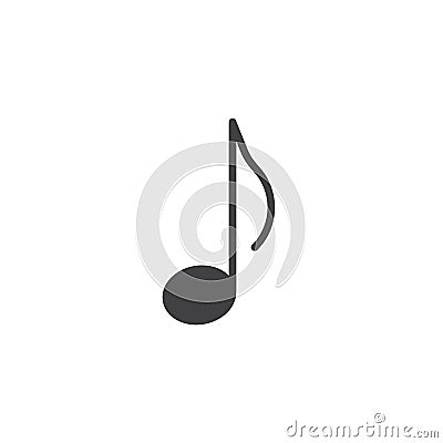 Quaver music note vector icon Vector Illustration