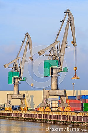 Quay Cranes Stock Photo