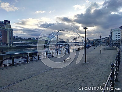 Quayside Tyne river Stock Photo