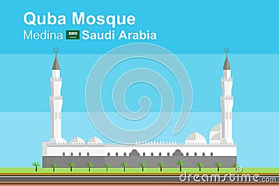 Quba Mosque of Medina Vector Illustration