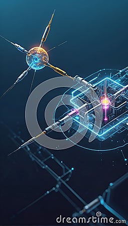 Qubit Exploration: AI Unveils Quantum Computing. AI generate Stock Photo
