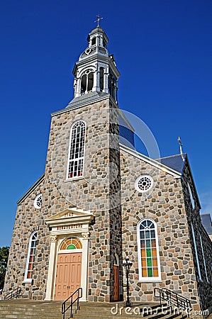 Quebec; Canada- june 25 2018 : historical church of Bonne Aventure Editorial Stock Photo