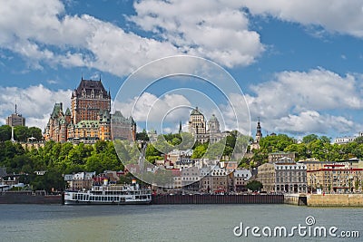 Quebec city as seen from Quebec Levis ferry Editorial Stock Photo