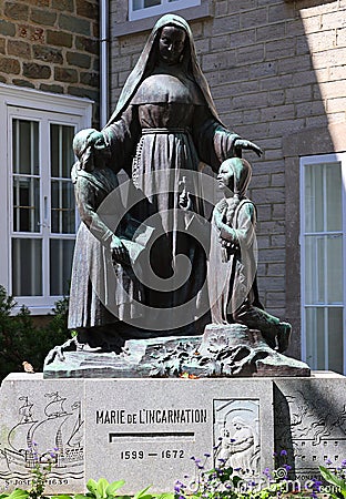 Marie of the Incarnation was an Ursuline nun Editorial Stock Photo