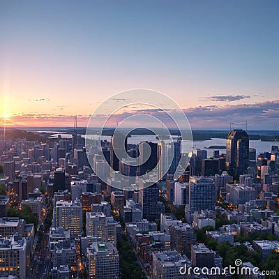 Quebec city cityscape under a wonderful blue sky. Stock Photo