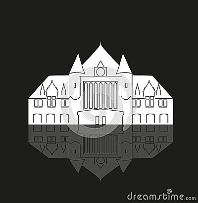 Quebec City Railway Station, (Gare du Palais), Canada Vector Illustration