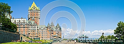 Quebec Terrasse Dufferin and Chateau Frontenac Editorial Stock Photo