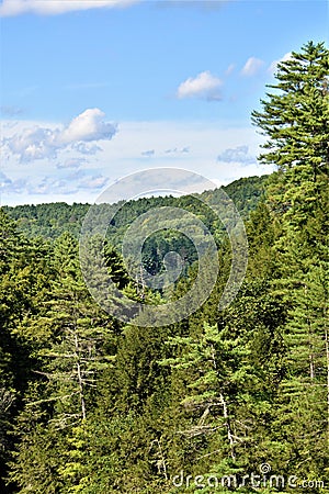 Quechee Gorge, Quechee Village, Town of Hartford, Windsor County, Vermont, United States Stock Photo