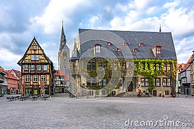 Quedlinburg Town Hall on Market square, Germany Editorial Stock Photo