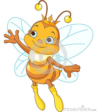 Queen bee showing Vector Illustration