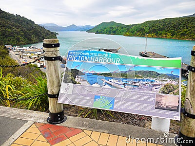 Queen Charlotte Sound, Picton Harbour, New Zealand Editorial Stock Photo