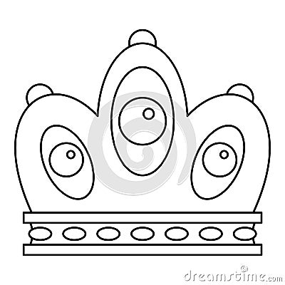 Queen crown icon, outline style Vector Illustration