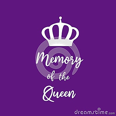 Queen Elizabeth II death memorial poster. 08 September 2022 UK, London. Years of life 1926-2022 Vector Illustration