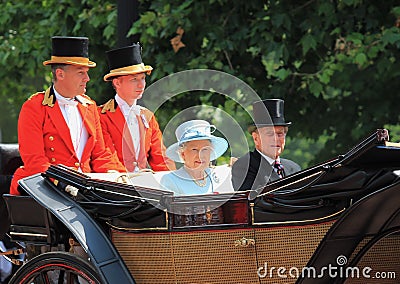 Prince Philip and Queen Elizabeth, London June 2017- Trooping the Colour parade Prince Philip and Queen for Queen Birthday Editorial Stock Photo