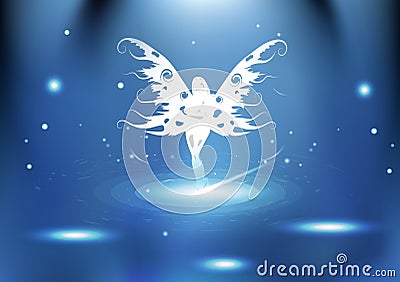 Queen fairy fantasy with glowing particles galaxy light bright e Vector Illustration