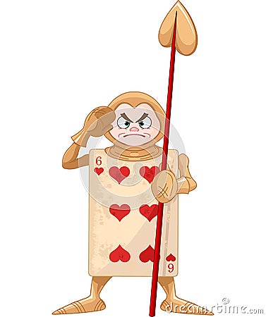 Queen of Hearts Guard Vector Illustration