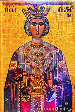 Queen Helena Golden Icon Saint George Church Madaba Jordan Editorial Stock Photo