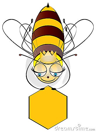 Queen Honeybee Vector Illustration