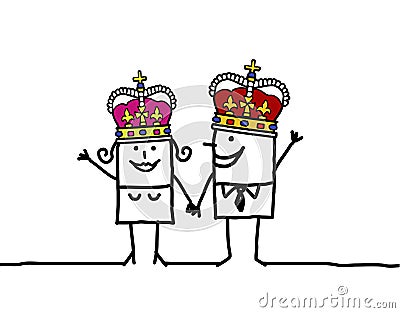 Queen & King Vector Illustration