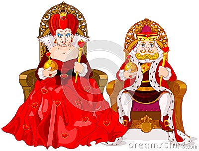 Queen and king Vector Illustration