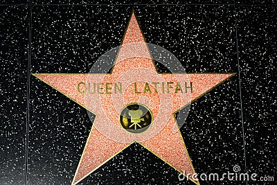 Queen Latifah Star on the Hollywood Walk of Fame Editorial Stock Photo