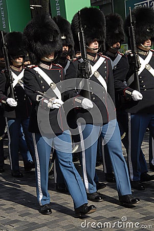 QUEEN MARGRETHE'S LIVE GUARDS Editorial Stock Photo