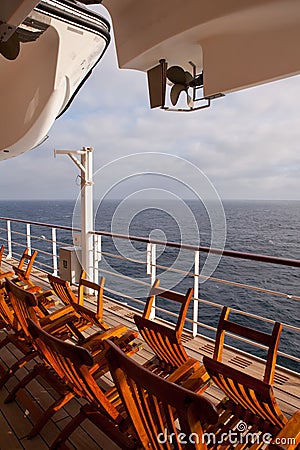 Queen Mary 2 Deckchairs Stock Photo