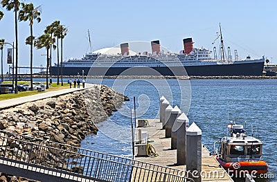 The Queen Mary Long Beach California. Editorial Stock Photo