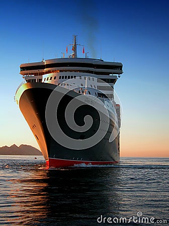 RMS Queen Mary 2 at sea Editorial Stock Photo