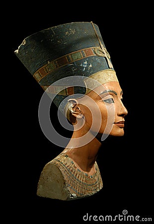 Queen Nefertiti Isolated on Black Editorial Stock Photo