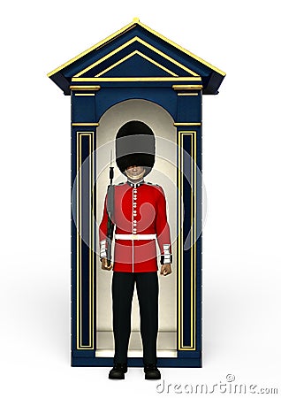 The dark Royal Guardsman. 3D Illustration Stock Photo