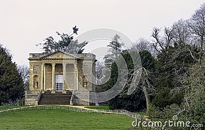 Queen`s Temple or Lady`s Temple on Hawkwell Field in Stowe, Buckinghamshire, UK Editorial Stock Photo