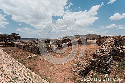 Queen of Sheba palace ruins in Aksum, Axum civilization, Ethiopia Stock Photo