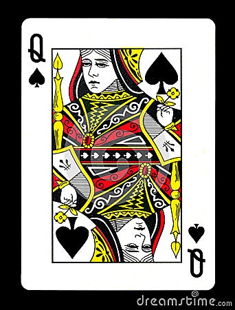 Queen of spades playing card, Stock Photo