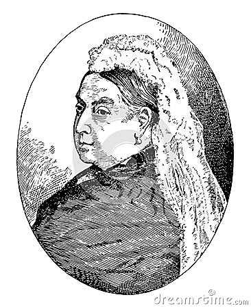 Queen Victoria, vintage illustration Vector Illustration