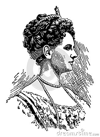 Queen Wilhelmina, vintage illustration Vector Illustration
