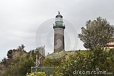 Queenscliff Black Lighthouse Stock Photo