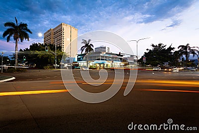 Queensland Cairns city, night Stock Photo