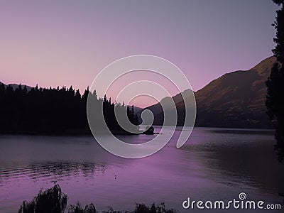 Queenstown at Dusk Stock Photo