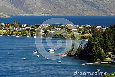 Queenstown lake Stock Photo