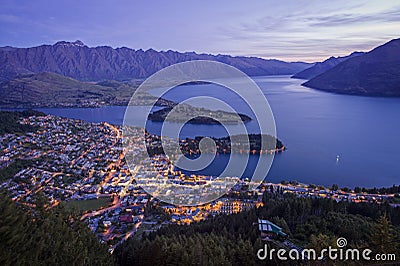 Queenstown skyline, New Zealand Stock Photo