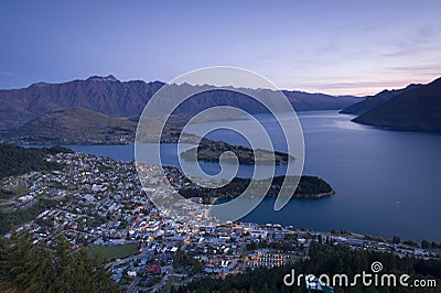 Queenstown skyline, New Zealand Stock Photo