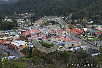 Queenstown Tasmania mining town centre Editorial Stock Photo