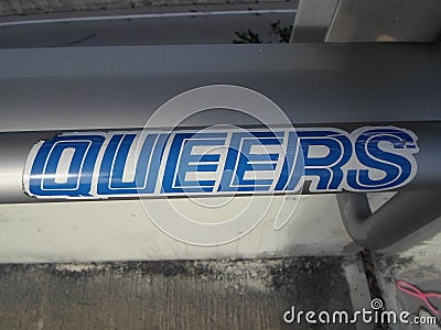 Queers sign, MacArthur Causeway, Miami, Fl, USA Editorial Stock Photo